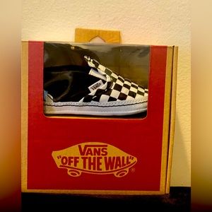 Vans black/white checkered crib slip on. Worn once
